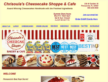 Tablet Screenshot of chrisoulascheesecakeshoppe.com